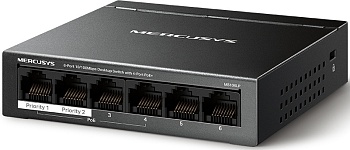 Коммутатор Mercusys MS106LP 6x100Мбит/с 4PoE+ 40W неуправляемый