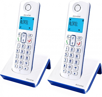 Р/Телефон Dect Alcatel S230 Duo ru white белый (труб. в компл.:2шт) АОН