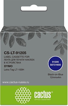 Картридж ленточный Cactus CS-LT-91205 91205 для Dymo Letra Tag LT-100H