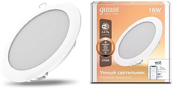Умный светильник Gauss IoT Smart Home потолоч. белый (2020122)